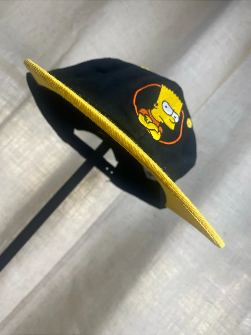 MAD Engine The Simpsons Angry Bart Simpson Snapback Hat Black Yellow Cap OSFM